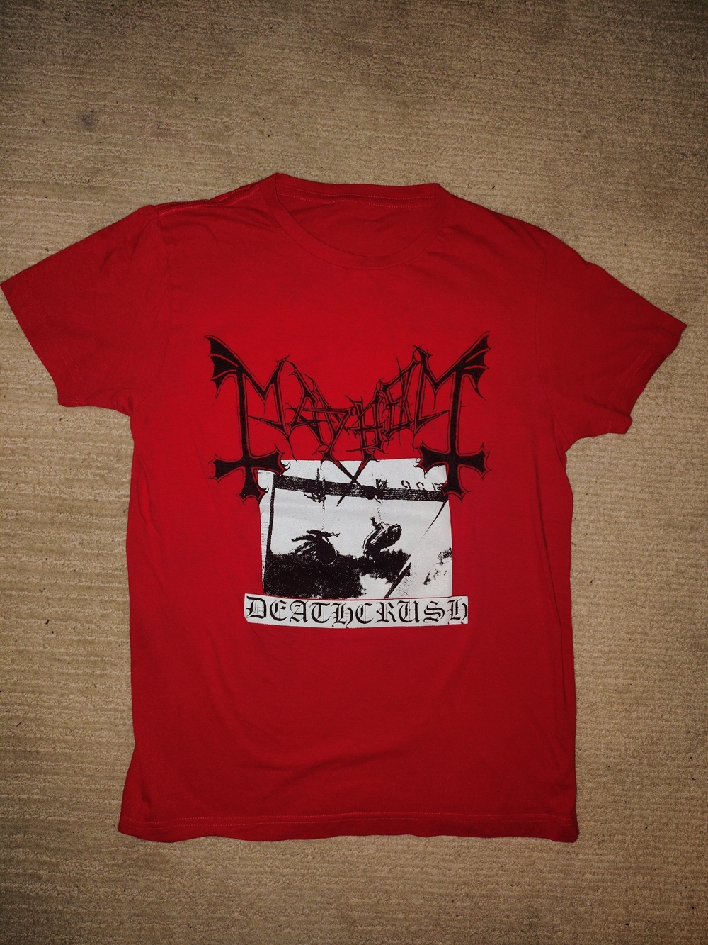 Mayhem 'Deathcrush' Red Graphic Tee - Men